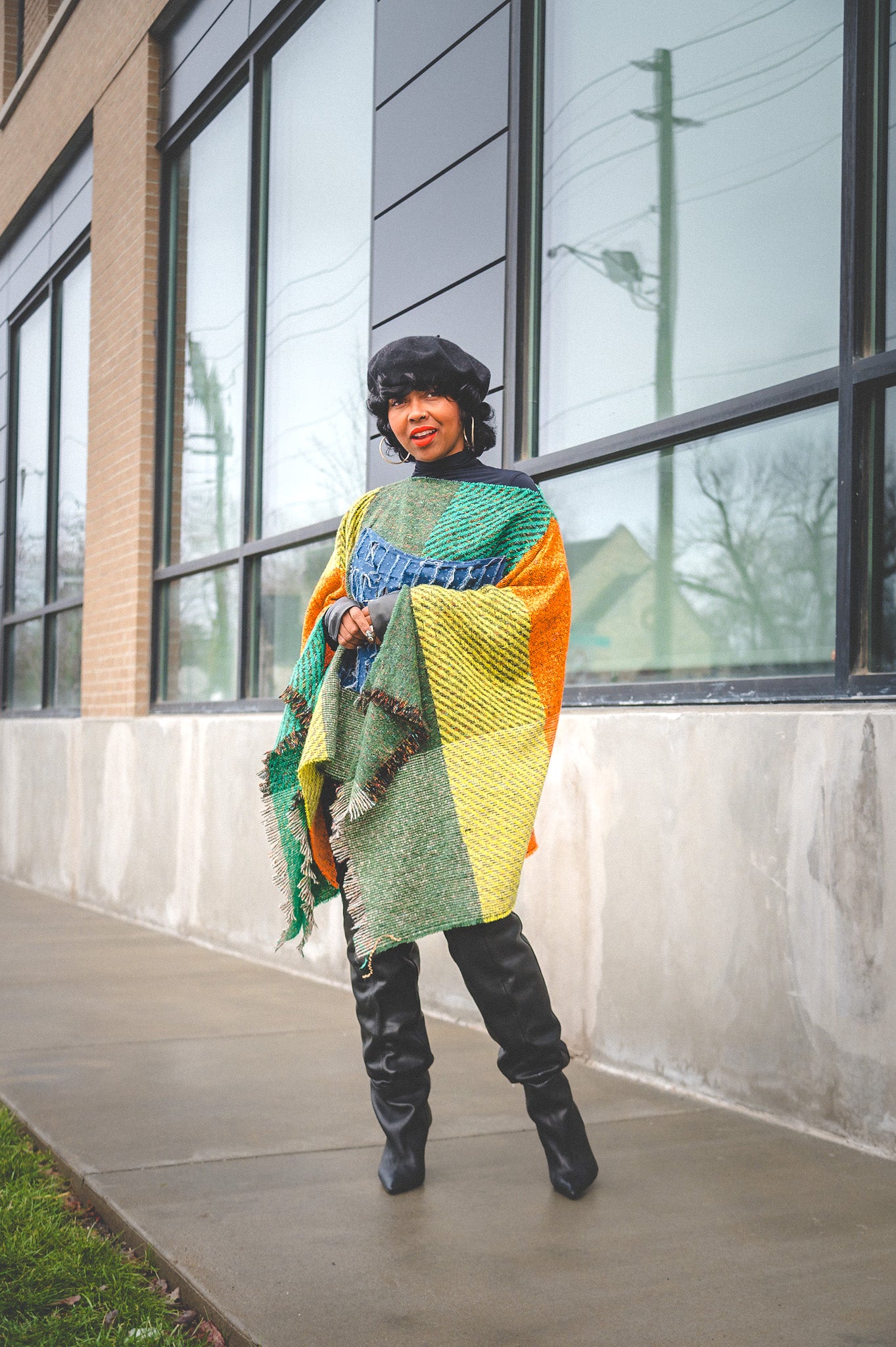 PATCHWORK PONCHO- ONE SIZE