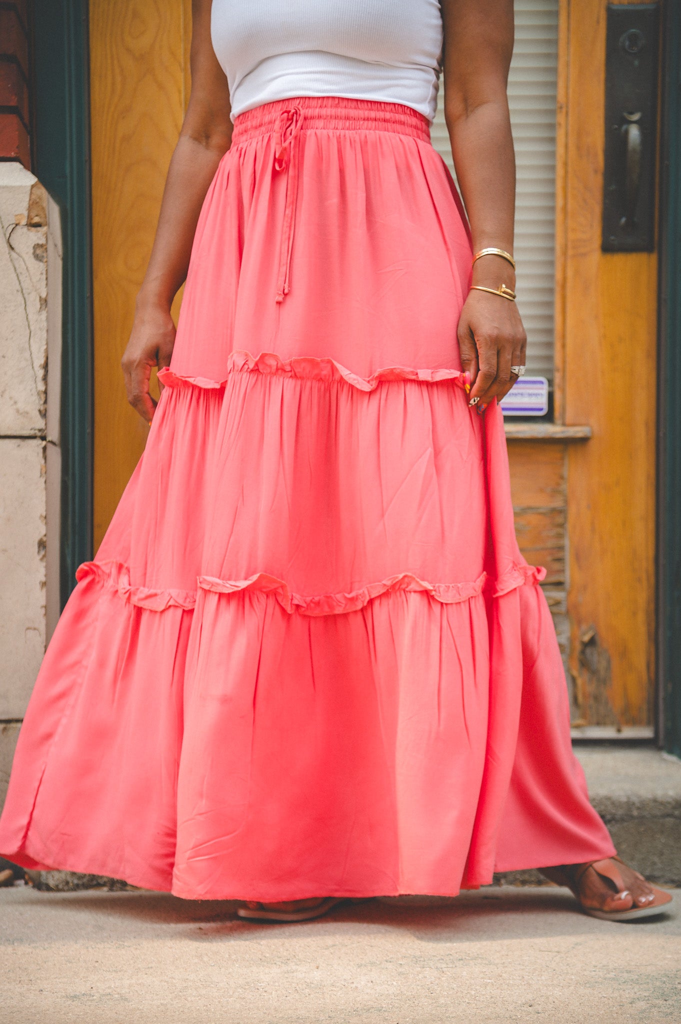RUFFLE MAXI SKIRT