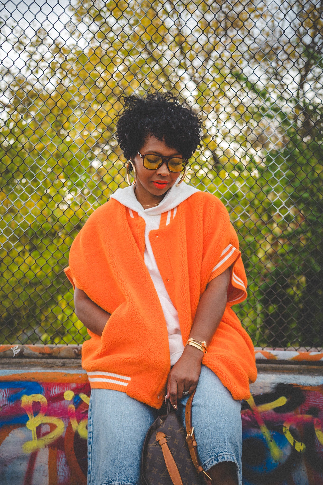 OVERSIZED ORANGE VEST-ONE SIZE