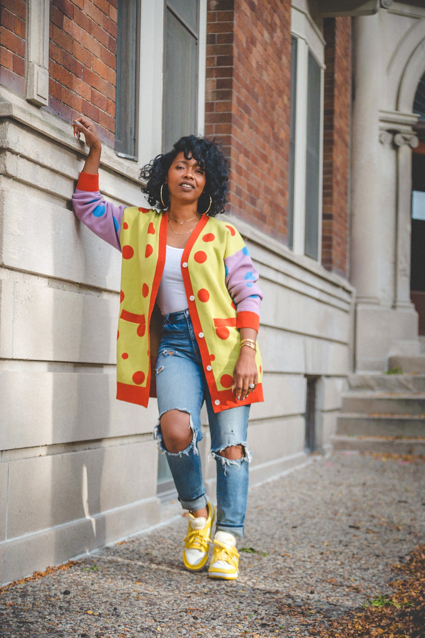 COLORFUL DOTS CARDIGAN UP TO SIZE 3X