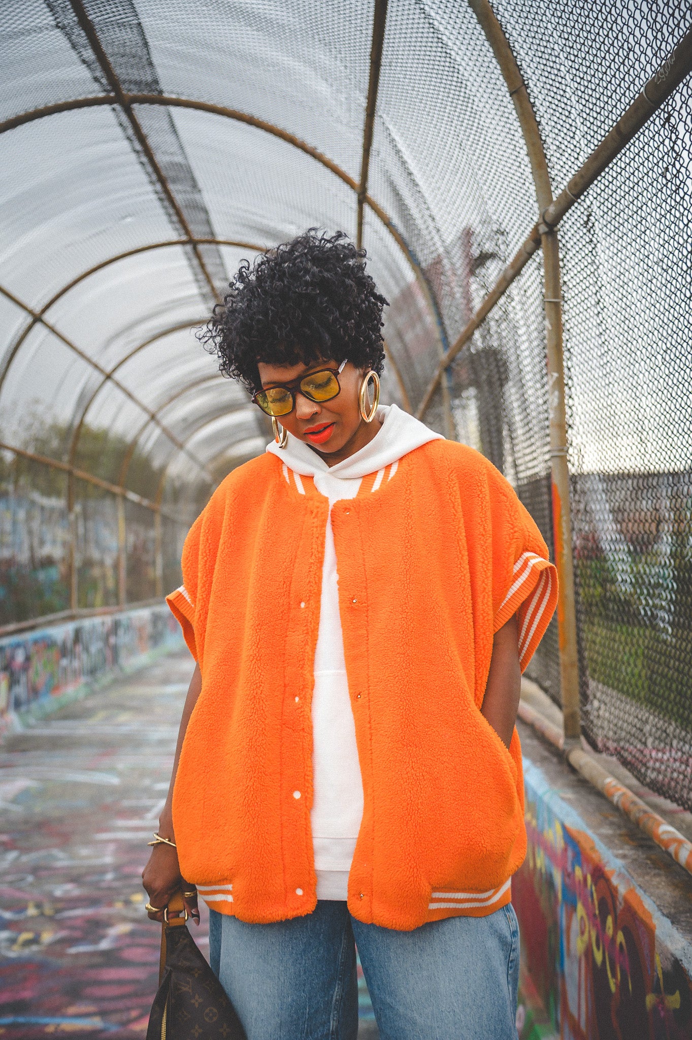 OVERSIZED ORANGE VEST-ONE SIZE