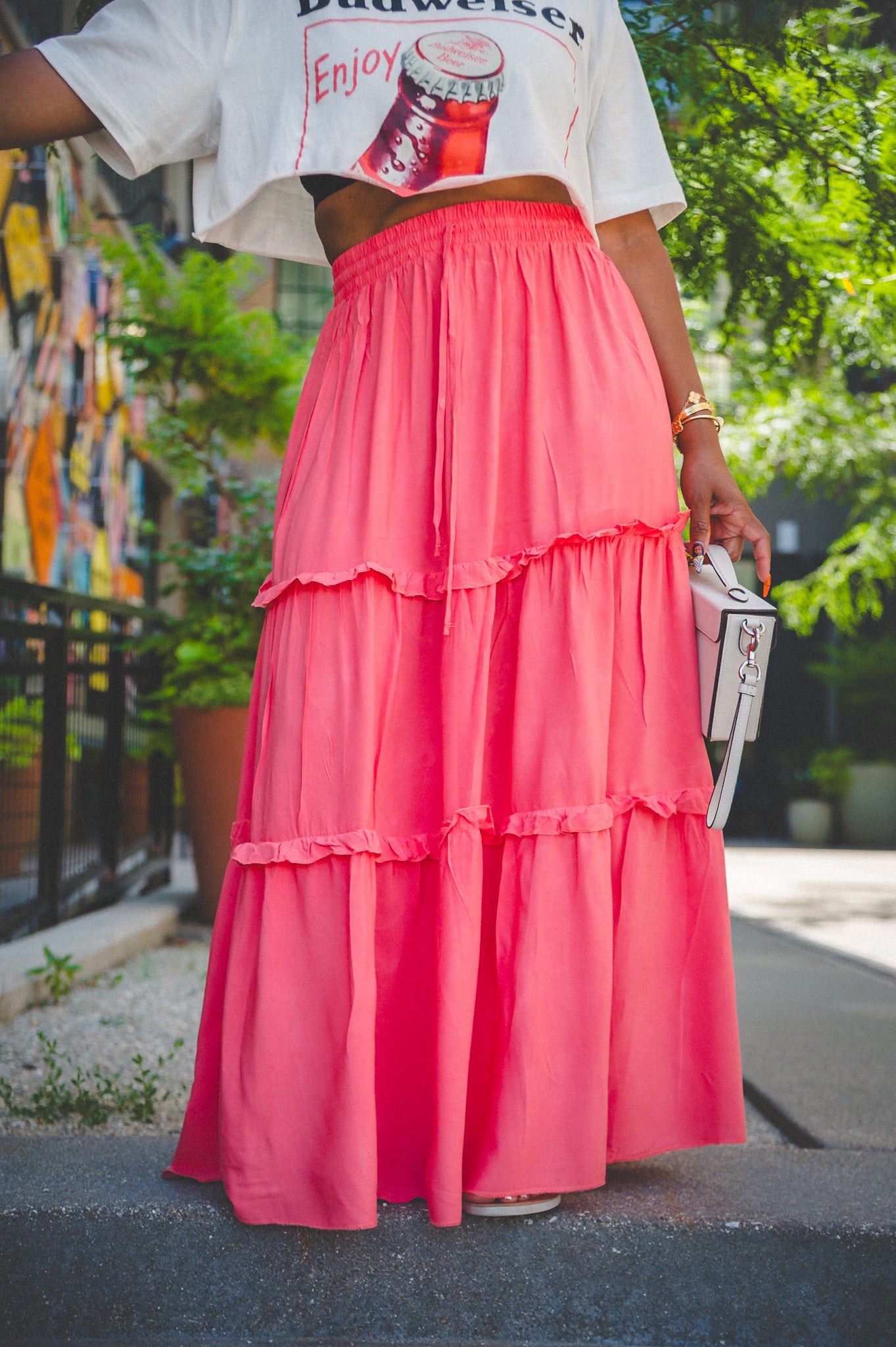 RUFFLE MAXI SKIRT up to size XL