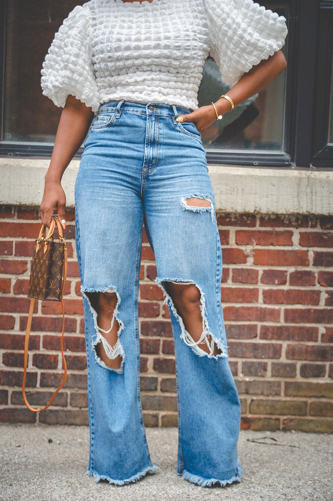 KNEES KNEES HIGH RISE JEANS- AVAILABLE UP TO SIZE 13