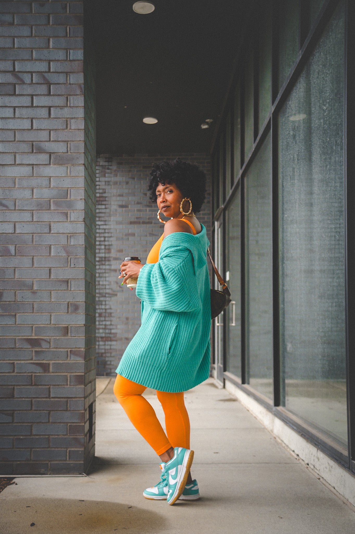 RIBBED ORANGE V-NECK SLEEVELESS JUMPSUIT