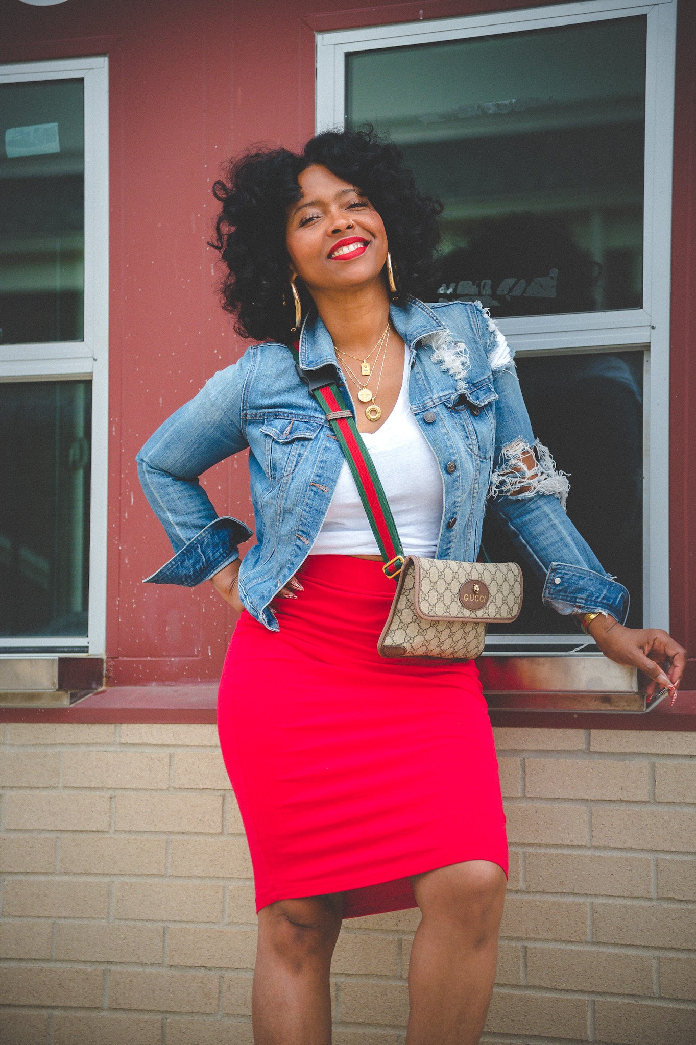 RED BODYCON SKIRT