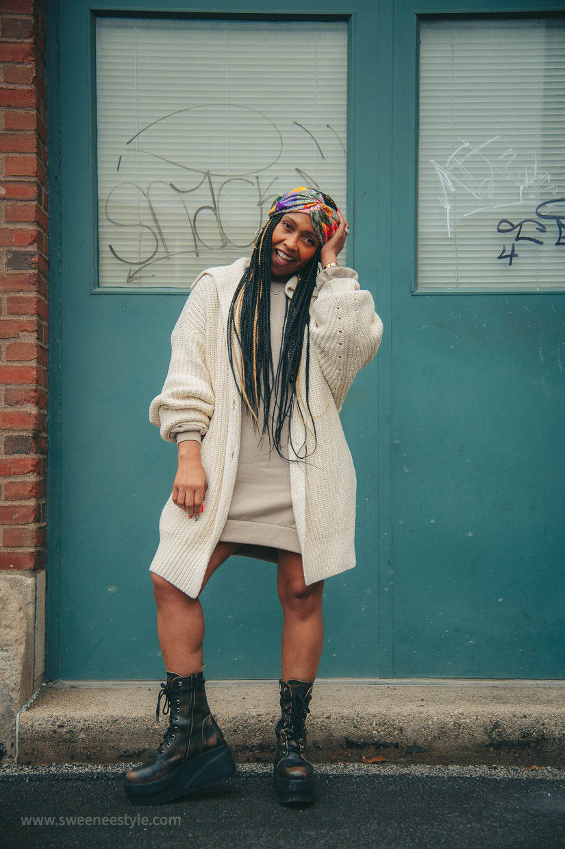 LIMITED QUANTITIES - TAN Sweatshirt Dress SMALL-XL Available