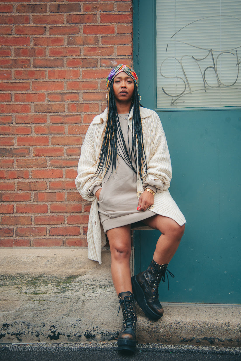 LIMITED QUANTITIES - TAN Sweatshirt Dress SMALL-XL Available